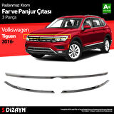 S-Dizayn VW Tiguan Krom Far Üst Çıtası 3 Prç. 2016-2020