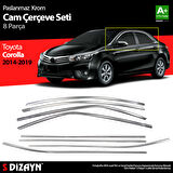 S-Dizayn Toyota Corolla Krom Cam Çerçevesi 8 Prç. 2013-2018 A+ Kalite