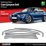 S-Dizayn Bmw 3 Serisi F30 Krom Cam Çerçeve Seti 8 Prç 2012-2017 A+ Kalite