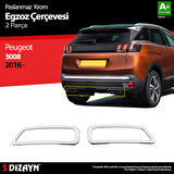 S-Dizayn Peugeot 3008 Krom Egzoz Çıkışı 2 Prç. 2016-2023