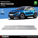S-Dizayn VW T-Roc Krom Cam Çıtası 4 Prç. 2019-2021