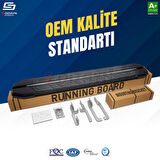 S-Dizayn VW Caddy 3 Uzun Şase NewLine Siyah Yan Basamak 223 Cm 2004-2020 A+ Kalite