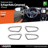 S-Dizayn Renault Captur 2 Krom İç Kapı Kolu Çerçevesi 4 Prç. 2020 Üzeri