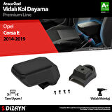 S-Dizayn Opel Corsa E ABS Vidalı Kol Dayama Kolçak Siyah 2014-2019 A+Kalite