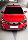 S-Dizayn Opel Astra K HB Krom Ön Tampon Alt Çıtası 3 Prç 2015-2022 (Sensörsüz)