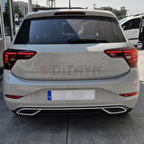 S-Dizayn VW Polo 6 HB Makyajlı Krom Egzoz Çıkışı Difüzör 2021 Üzeri
