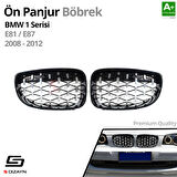 S-Dizayn Bmw 1 Serisi E81/E87 Ön Panjur Böbrek Parlak Siyah Çerçeveli Krom Diamond Model 2008-2012