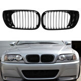 S-Dizayn Bmw 3 Serisi E46 Ön Panjur Böbrek Parlak Siyah Piano Black M3 Model 2002-2005