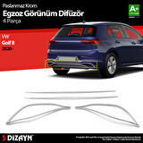 S-Dizayn VW Golf 8 Krom Egzoz Görünümü Difüzör 4 Prç. 2020-2024
