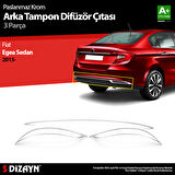 S-Dizayn Fiat Egea SD Krom Arka Tampon Difüzör Çıtası 3 Prç. 2015-2020