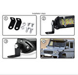 Space Offroad sis lambası 50cm beyaz-amber flaşlı 180w 12-30v / LASS315-2