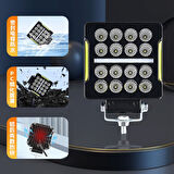 Space Offroad sis lambası 10,5 x 3,5 x 12cm kare beyaz-amber 35w 12-80v adet   / LASS351-1