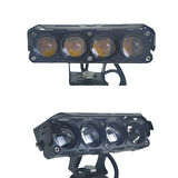 Space Offroad sis lambası 12.6 x 5 x 3.5 cm sarı beyaz - kırmızı gündüz ledli çakarlı 12-60v set/ LASS370-1