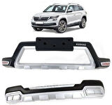 Skoda Kodiaq Uyumlu 2017- Ön Arka Tampon Koruyucu Koruma Difüzör