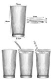 Origami Stil Mika Cam Pipetli Bardak Kapaklı | Kahve Ve Sunum Bardağı I Kokteyl Bardak 600ML