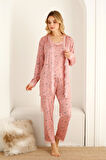 Sabahlıklıklı 3 Parça Çeyizlik Kutulu Kadın Pijama Takımı- Dantelli Kutulu Kadın Pijama- Geniş Beden Aralığı