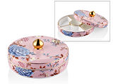 Floral Pink 7 Parça Porselen Kahvaltı Seti, Çerezlik ve Sunumluk 20 Cm