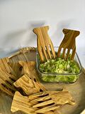 LARA INTERIORS SALATA / MAKARNA ÇATALI SUNUMLUK ÇATAL ZEYTİNAĞACI