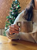 LARA INTERIORS KUKSA CEVİZ MUG (200 ML) EL OYMASI