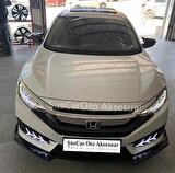 Honda Civic FC5 Esnek 3 Parça Lip Piano Black Flaplı Kanatlı