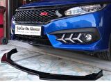 Honda Civic FC5 Esnek 3 Parça Lip Piano Black Flaplı Kanatlı
