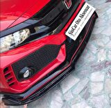 Honda Civic FC5 Esnek 3 Parça Lip Piano Black Flaplı Kanatlı