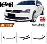 Vw Jetta 10-18 Arası Esnek 3 Parça ABS Lip Piano Black 3 Parça Lip