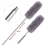 140 Cm Teleskopik Uzatılabilir Mikrofiber Yumuşak Başlıklı Gri Toz Alma Fırçası Toz Püskülü ( Lisiny