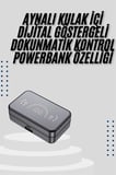 Yeni Nesil Kablosuz Kulaklık Aynalı Powerbank Özellikli Bluetooth Bağlantılı Dijital Göstergeli - Li