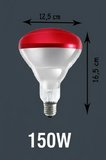 150W Kızılötesi (infrared) Isıtıcılı Hayvan Isıtma ve Kuluçka Lambası (Kırmızı Işık) E27 (Kalın Duy)