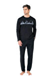 Erkek Uzun Kollu Bisiklet Yaka Pijama Takım 6104