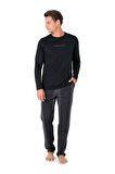 Erkek Uzun Kollu Bisiklet Yaka Pijama Takım 6095