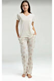 Kadın Kısa Kol Cepli Pijama Takım-9006
