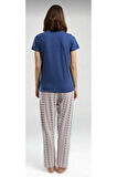 Kadın Kısa Kol Cepli Pijama Takım -8956