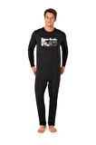Erkek Uzun Kollu Bisiklet Yaka Pijama Takım -6096