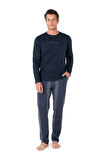 Erkek Uzun Kollu Bisiklet Yaka Pijama Takım 6095