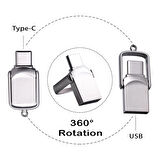 32GB-64GB-512-1TB Type-C Flash Bellek 3.1 USB Bellek Mini Metal Dual Hem Telefona Hem Bilgisayara