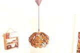 Delikli Model Modern Tasarım Globe Küre Doğal Ahşap Yaprak MDF 3D Lazer Kesim Rustik Salon Avize
