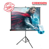 Codegen TX-20 TRIPOD PROJEKSİYON PERDESİ 200X200 (Arkası Siyah Fonlu - Taşınabi