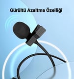 HOCO L14 iPhone Lightning Kablolu Profesyonel Yayıncı Yaka Mikrofonu 2mt-(5775)