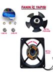 Kare Fan 120X120X38mm 220V Metal Kasalı