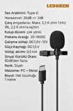 Cep Telefonu Mini Klipsli Mikrofon Type-c Uyumlu Kablo Uçlu Yaka Mikrofonu Samsung Ios Huawei Lg