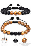Kahverengi Siyah Benekli Jasper Taşı Makrome Bileklik Seti