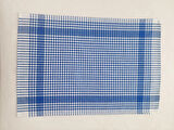 Mavi Renkli Pamuklu Pöti Kareli 4'lü Peçete, Kurulama Bezi, Beslenme Örtüsü (50 x 70 cm)