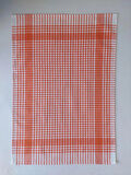 Turuncu Renkli Pamuklu Pöti Kareli 4'lü Peçete, Kurulama Bezi, Beslenme Örtüsü (50x70 cm)