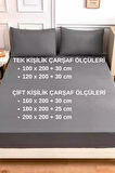 Siyah Renkli Pamuklu Ranforce Kumaştan Tek/Çift Kişilik Fitted Çarşaf Takımı (120 x 200)