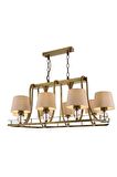 AVONNI AV-1597-8ES-YM Eskitme Kaplama Modern Avize E27 Metal Cam Kumaş 92x55cm