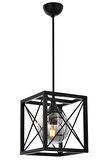 AVONNI AV-60127-1BSY Siyah Boyalı Modern Avize E27 Metal Cam 25x25cm