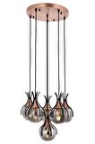 AVONNI AV-60161-6T-BSY Siyah Boyalı Modern Avize E27 Metal Cam 50cm