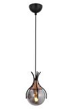 AVONNI AV-60161-1BSY Siyah Boyalı Modern Avize E27 Metal Cam 13cm